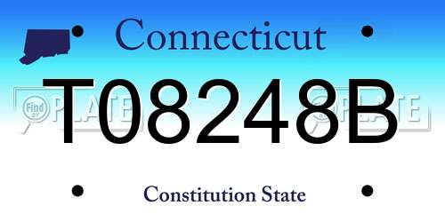 T08248B Connecticut License Plate