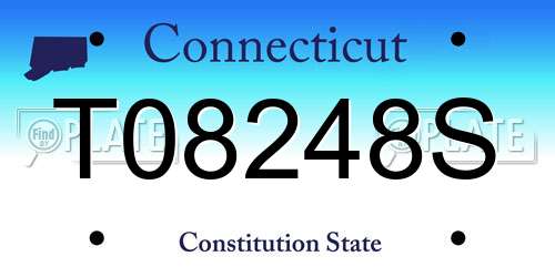 T08248S Connecticut License Plate