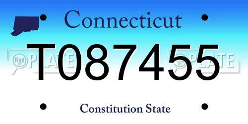 T087455 Connecticut License Plate