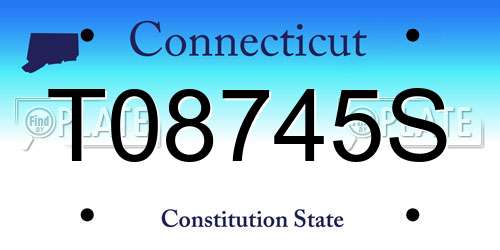 T08745S Connecticut License Plate