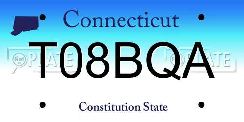 T08BQA Connecticut License Plate