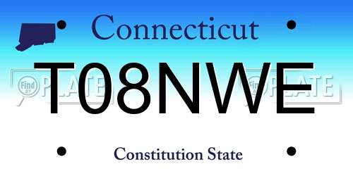 T08NWE Connecticut License Plate
