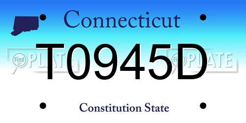 T0945D Connecticut License Plate