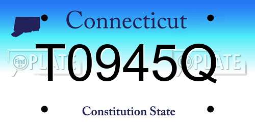 T0945Q Connecticut License Plate