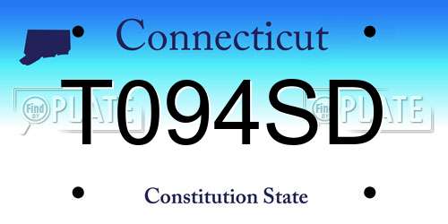T094SD Connecticut License Plate
