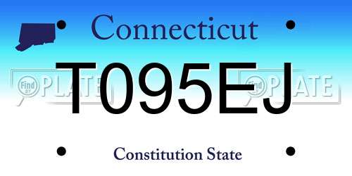 T095EJ Connecticut License Plate