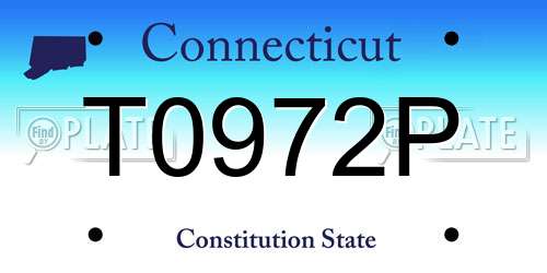 T0972P Connecticut License Plate