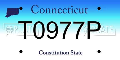 T0977P Connecticut License Plate