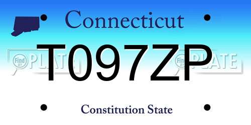 T097ZP Connecticut License Plate