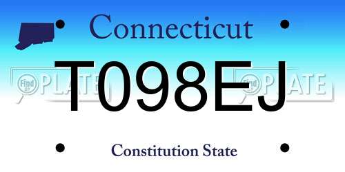 T098EJ Connecticut License Plate