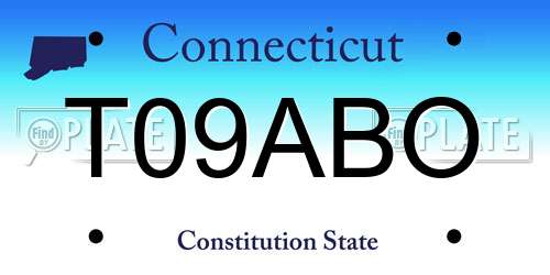 T09ABO Connecticut License Plate