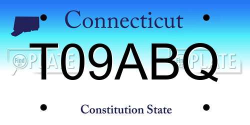 T09ABQ Connecticut License Plate