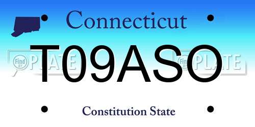 T09ASO Connecticut License Plate