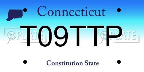 T09TTP Connecticut License Plate