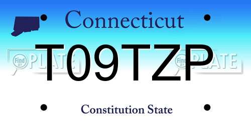 T09TZP Connecticut License Plate