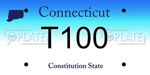 T100 Connecticut License Plate