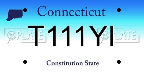 T111YI Connecticut License Plate