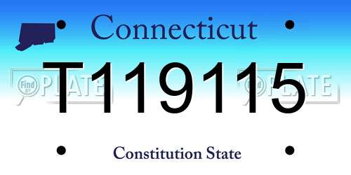 T119115 Connecticut License Plate