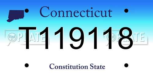 T119118 Connecticut License Plate