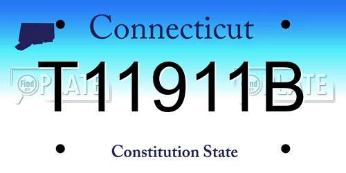 T11911B Connecticut License Plate