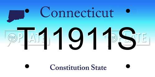 T11911S Connecticut License Plate