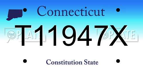T11947X Connecticut License Plate