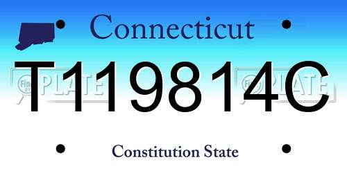 T119814C Connecticut License Plate
