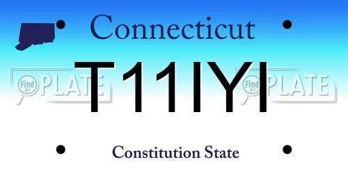 T11IYI Connecticut License Plate