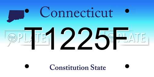 T1225F Connecticut License Plate