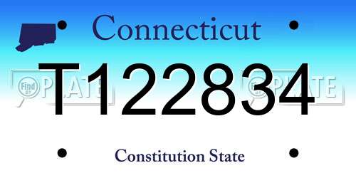 T122834 Connecticut License Plate