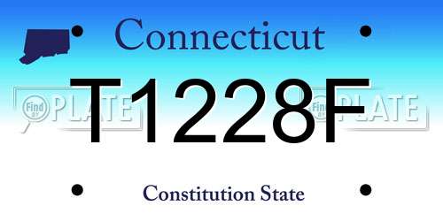 T1228F Connecticut License Plate