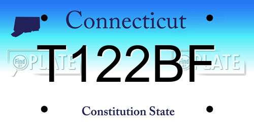 T122BF Connecticut License Plate