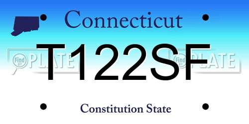 T122SF Connecticut License Plate