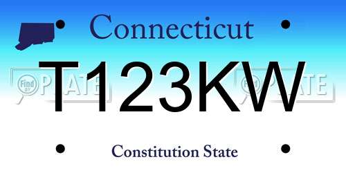 T123KW Connecticut License Plate