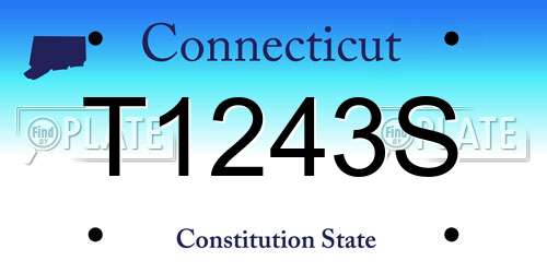 T1243S Connecticut License Plate