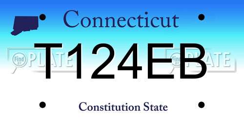 T124EB Connecticut License Plate