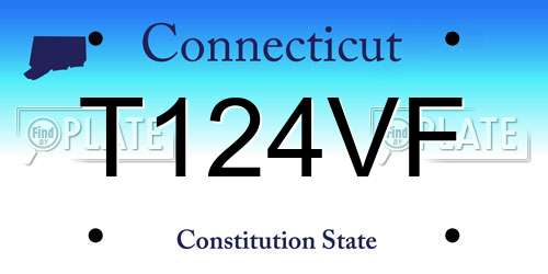 T124VF Connecticut License Plate