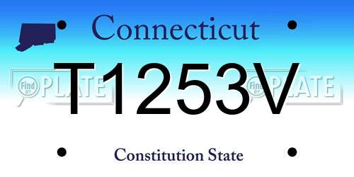 T1253V Connecticut License Plate