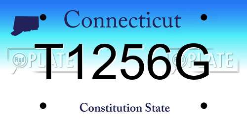 T1256G Connecticut License Plate