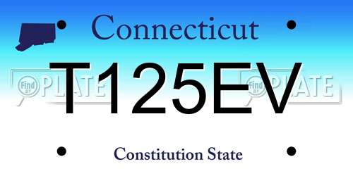 T125EV Connecticut License Plate