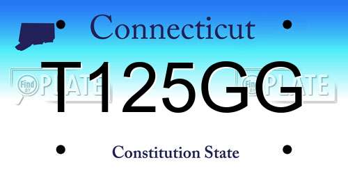 T125GG Connecticut License Plate