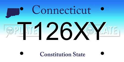 T126XY Connecticut License Plate