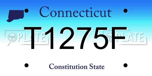 T1275F Connecticut License Plate