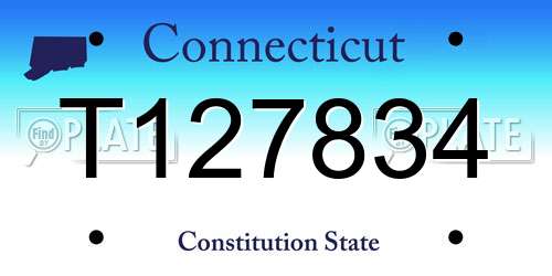 T127834 Connecticut License Plate