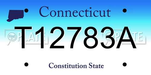 T12783A Connecticut License Plate