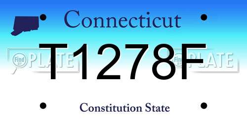 T1278F Connecticut License Plate