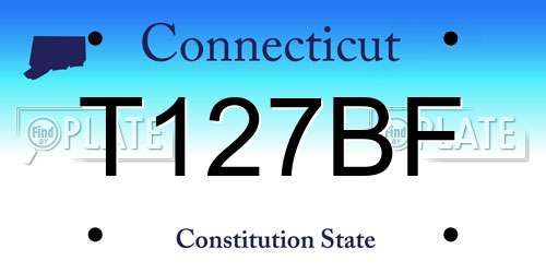 T127BF Connecticut License Plate