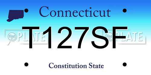 T127SF Connecticut License Plate