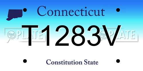 T1283V Connecticut License Plate