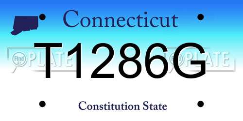 T1286G Connecticut License Plate